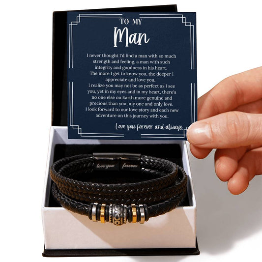 To My Man Love You Forever Bracelet Gifts for Him Gifts Just Because