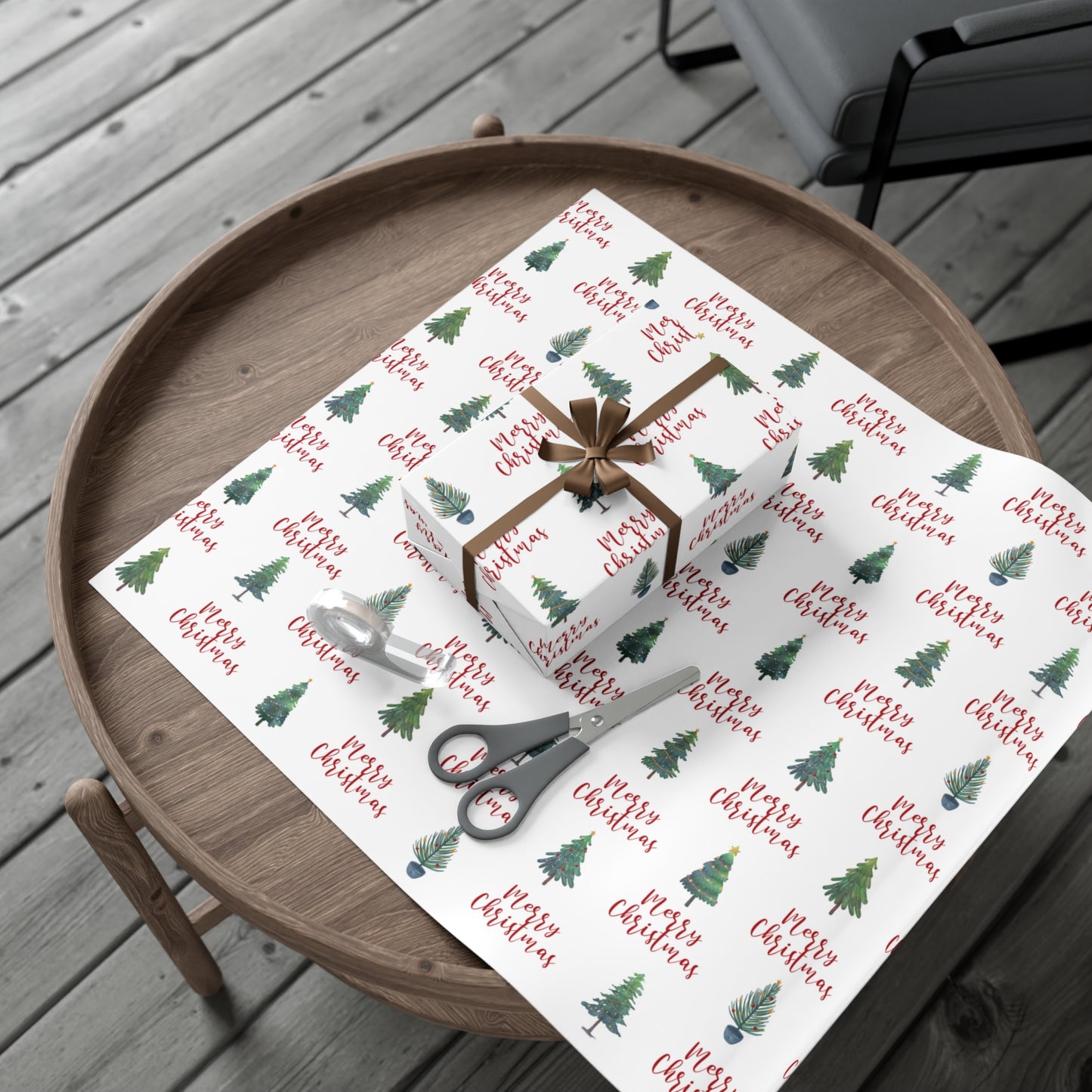 Red and Green Christmas Trees Cute Gift Wrap Paper Holiday Gift Ideas Custom Wrapping Paper