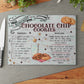 Homemade Chocolate Chip Recipe Glass Cutting Board Perfect Gift for the Holidays