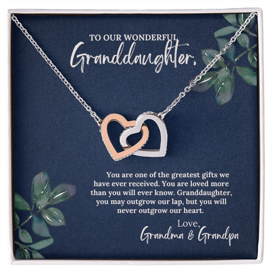 To Our Wonderful Granddaughter - Interlocking Heart Necklace