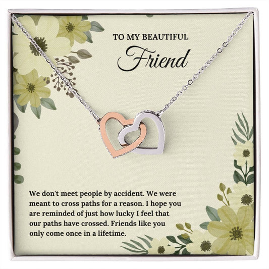 To My Beautiful Friend - Interlocking Heart Necklace