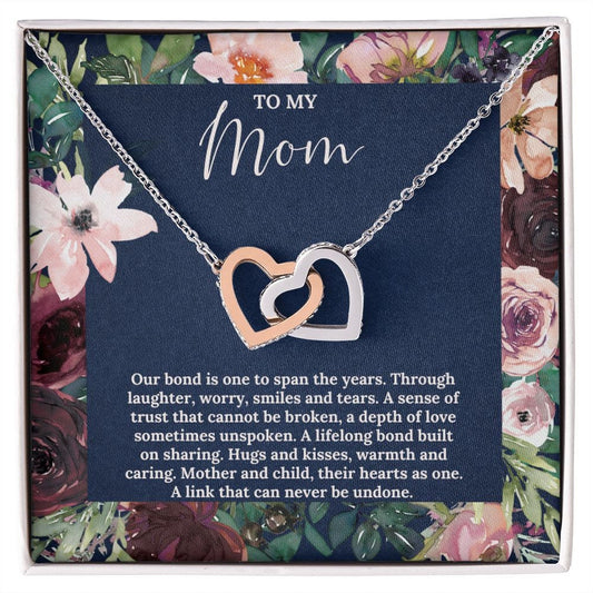 To My Mother - Interlocking Heart Necklace