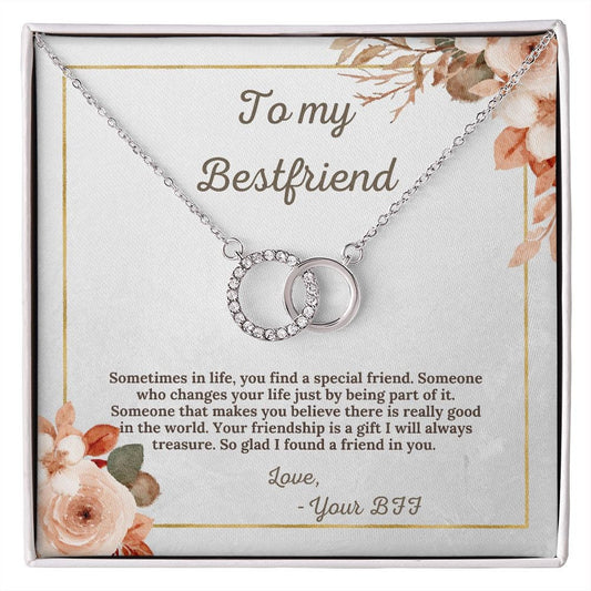 To My Best Friend- Perfect Pair Interlocking Circle Necklace